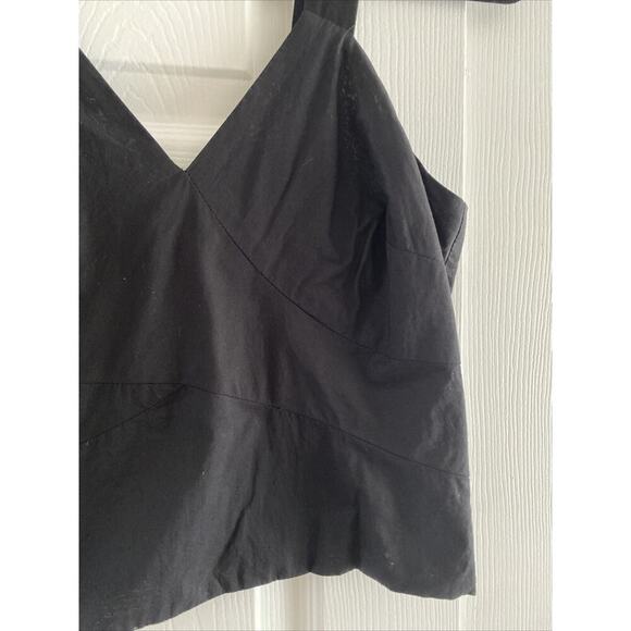 DKNY Y2K Women's Small black Tank Top Smocked Back Festival Casual Summer - Picture 2 of 7